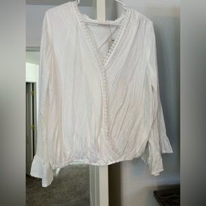 White bell sleeve top